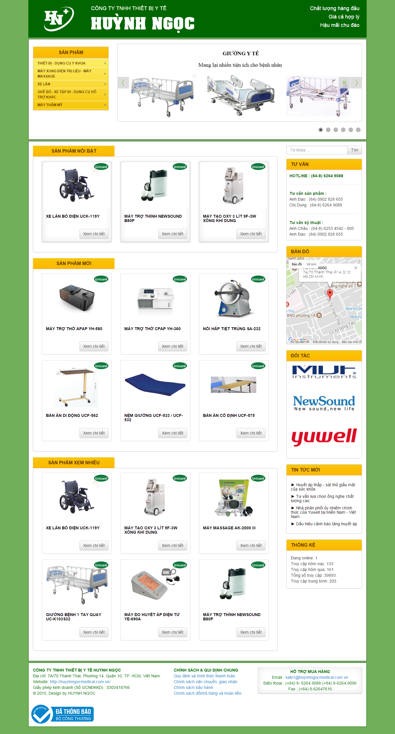 Thiết kế website thiết bị y tế - dụng cụ y tế, máy trợ thính, máy tạo oxy, máy đo huyết áp